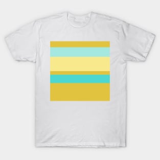 An amazing jam of Meat Brown, Aqua Marine, Pale Turquoise and Flavescent stripes. T-Shirt